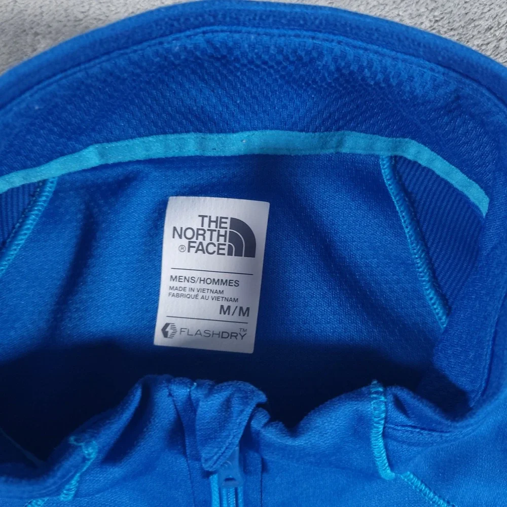 The‎ North Face Shirt Mens M Blue 1/4 Zip FlashDry Long Sleeve Thumbhole Hiking